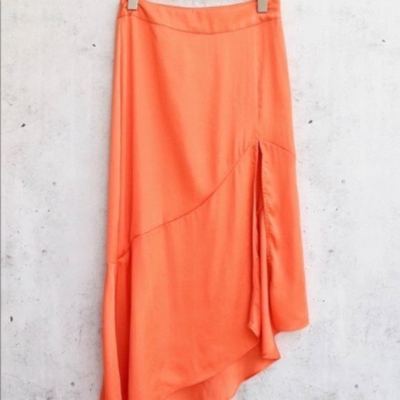 Free People Orange Asymmetrical Skirt - Picture 2 of 4